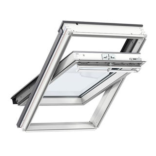 VELUX White Painted Pine Centre Pivot Triple Glazed Roof Window 2062