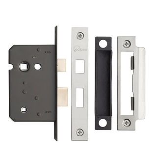 Bath Lock Nickel Plated 3 Lever 63mm