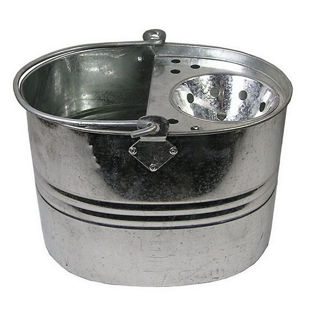 Galvanised Coloured Metal Heavy Duty Mop Bucket With Metal Wringer And Handle 