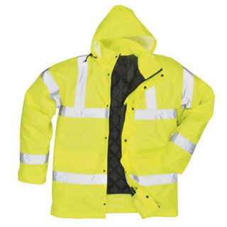 Hi Vis Parka Coat Yellow Murdock Builders Merchants