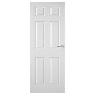 White 6 Panel Textured Half Hour Fire Check FD30 Door 44mm Murdock Builders Merchants