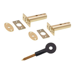 Door Brass Nickel Plated 60mm with Key Murdock Builders Merchants