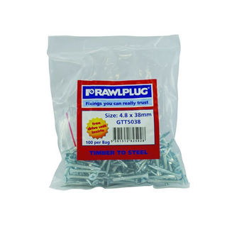 Rawlplug Tex Screw Timber To Steel (Bag of 100) Murdock Builders Merchants