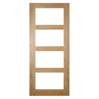 White Oak Lacquered 4 Panel Shaker Glazed Door 40mm