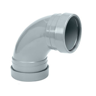 MFP 110mm Soil 87.5 Degree Double Socket Bend Grey