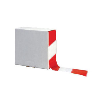Barrier Tape Red/White 70mm x 500m Murdock Builders Merchants