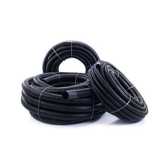 Black Ridgicoil Power Duct Coiled 50mm x 50m Murdock Builders Merchants