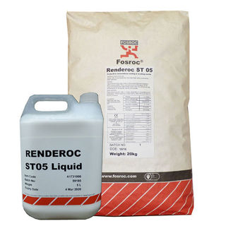 Fosroc Renderoc ST05 - 20KG & 5L Kit Grey Murdock Builders Merchants