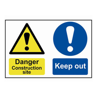 Scan SCA4005 Danger Construction Site Keep Out 600 x 400mm Sign Murdock Builders Merchants