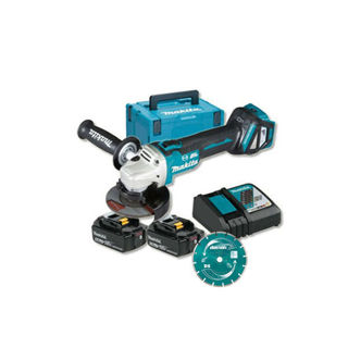 Makita DGA463RTJ 18V Angle Grinder 115mm LXT with Diamak Diamond Wheel 115mm Murdock Builders Merchants