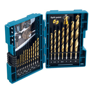 Makita D-67527 HSS TiN Metal Drill Bit Set 19pc Murdock Builders Merchants