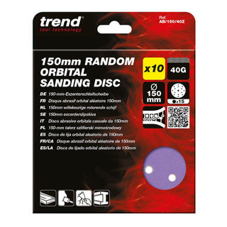 Trend 150mm 40 Grit Random Orbital Sanding Discs (10 Pack) Murdock Builders Merchants